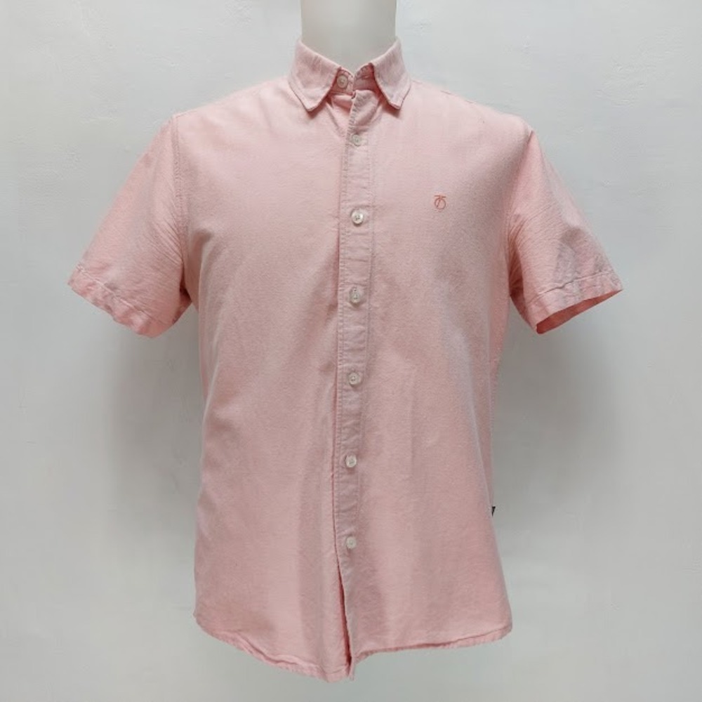 Peter Werth Button Down Shirt Men's Medium Pink Oxford Preppy British Mod